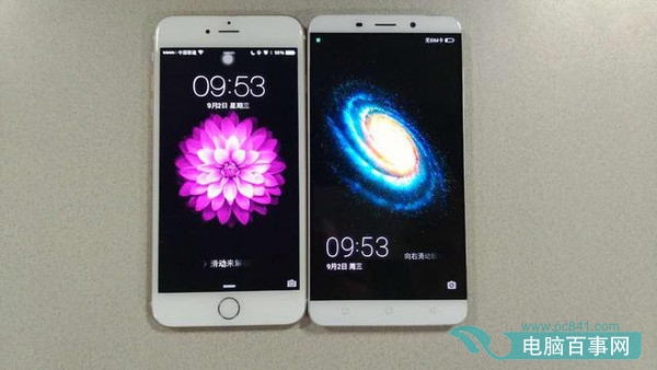 iPhone6plus与奇酷手机旗舰版对比图赏:尺寸一