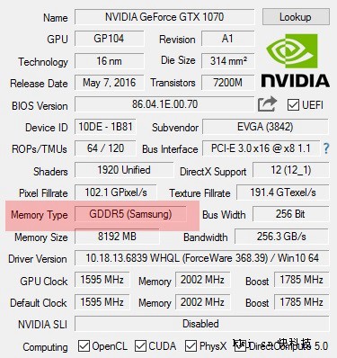 GTX1070显存故障已解决 更新BIOS修复 - 电脑