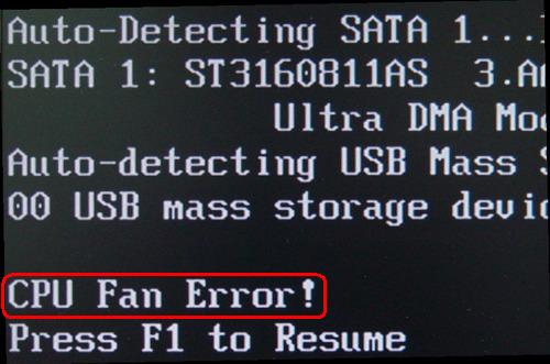 电脑开机屏幕出现CPU fan error的原因及解决