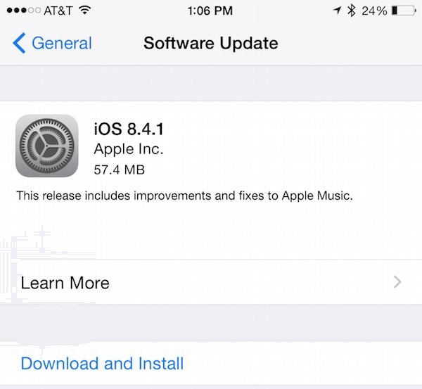 iOS8.4.1正式版发布：改进Apple Music