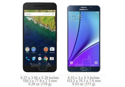 Nexus 6P对比三星Note 5：谁更值得购买？