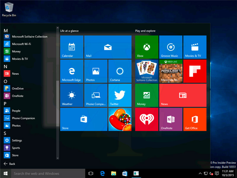 Windows 10 Build 10551高清截图图片图赏(2/15)