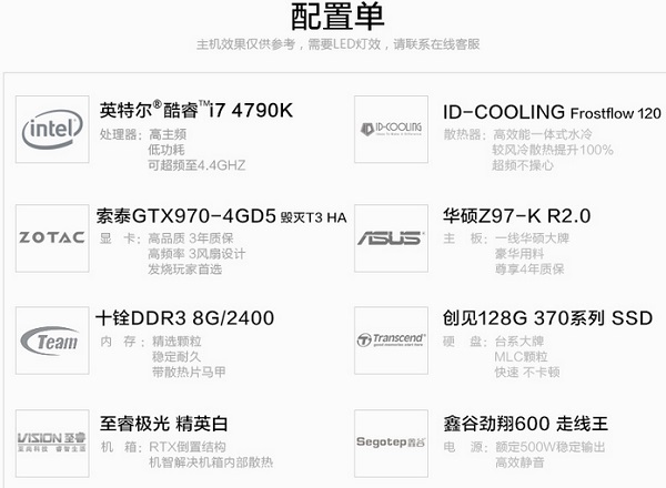 爽玩GTA5大型游戏 5555元i7-4790K/GTX970高端水冷游戏配置推荐