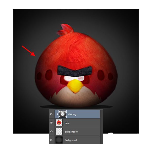 Photoshop绘制一只愤怒的小鸟教程