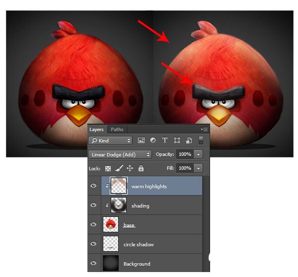 Photoshop绘制一只愤怒的小鸟教程