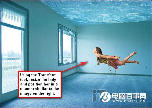 Photoshop合成在室内游泳的女孩教程