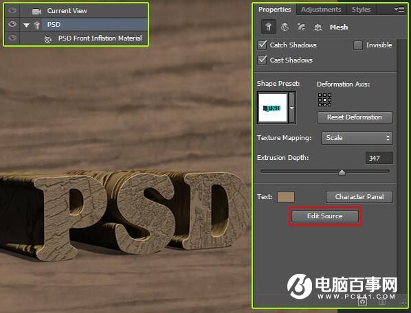 Photoshop创建木质的纹理文字效果教程