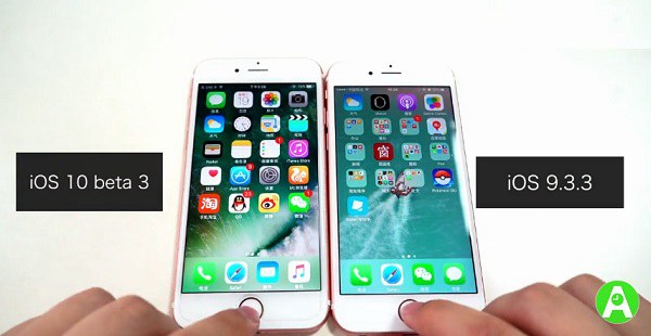 iOS 10和9.3.3对比视频