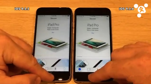 iPhone 5S/6/6S下iOS 9.3.4速度对比iOS9.3.3视频