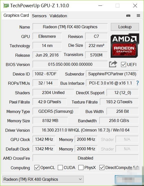 最贵非公版RX480显卡 蓝宝石RX480 8G D5超白金OC评测