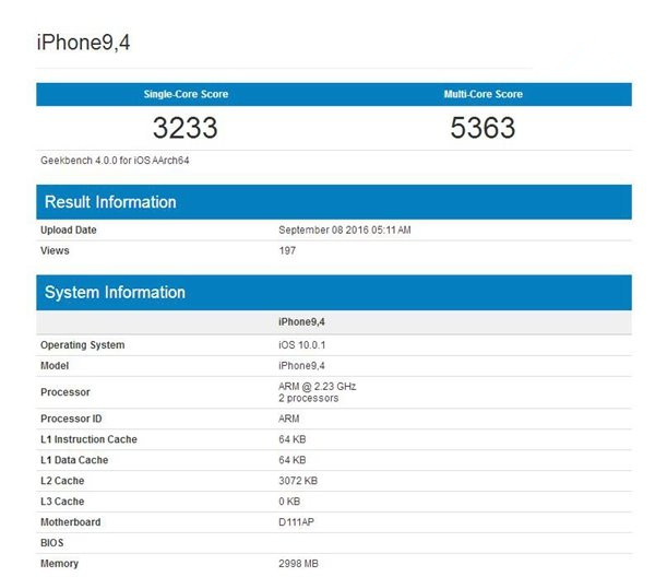 iPhone7/7 Plus跑分多少 iPhone7/7 Plus跑分出炉