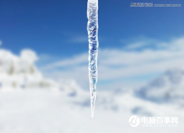 Photoshop绘制逼真的冬季棱柱效果图教程