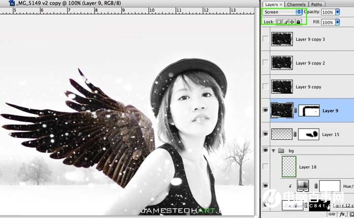 Photoshop打造唯美的雪天使场景教程