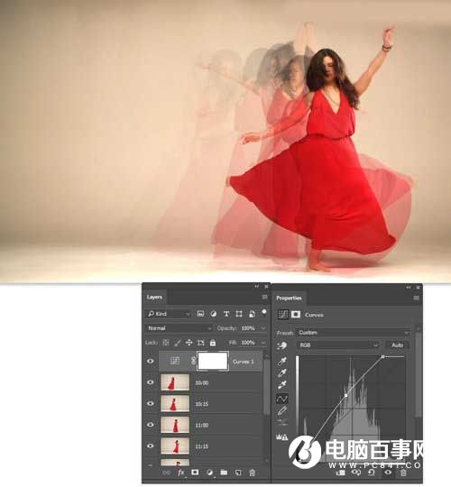 Photoshop合成创意的舞者跳舞的幻影效果