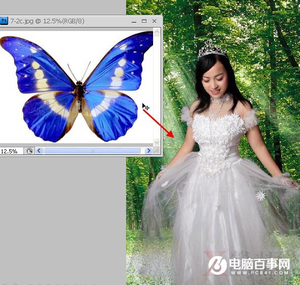 Photoshop合成梦幻的红色蝴蝶仙子教程