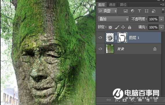 Photoshop快速合成创意的古树头像教程
