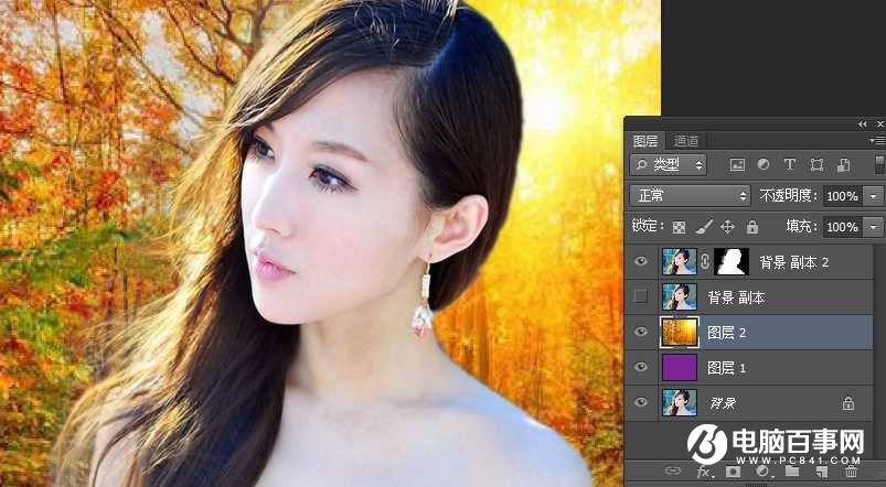 Photoshop简单的方法给美女人像抠头发丝教程