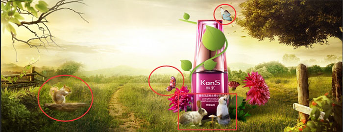 Photoshop制作漂亮的春季化妆品海报