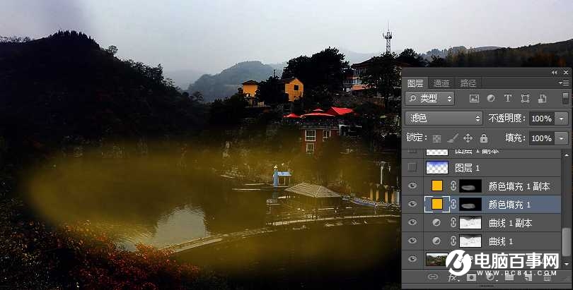 Photoshop给水坝图片加上唯美的日出效果教程
