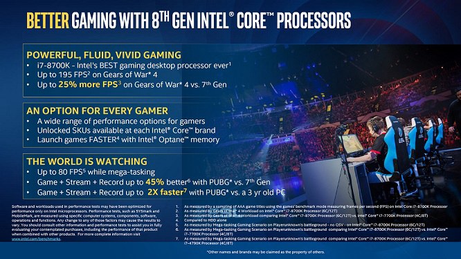 Intel八代i7-8700K性能公布：最强打游戏CPU！