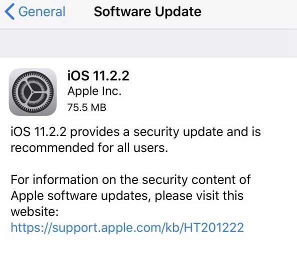 iOS11.2.2正式发布 修复Spectre安全漏洞