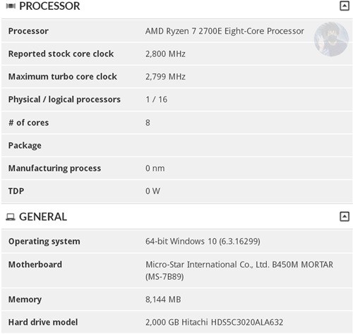 AMD锐龙R5 2600E和R7 2700E节能版曝光 TDP仅45W