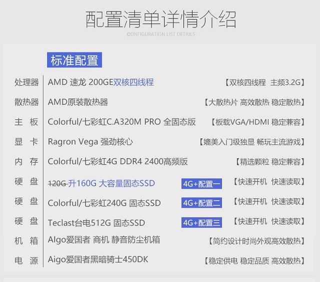 1255元AMD速龙200GE网购主机配置推荐 适合入门办公家用娱乐