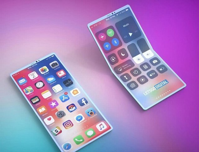 苹果折叠屏手机渲染图：iPhone可双向折叠 预计2020年推出
