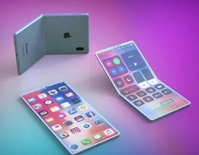 苹果折叠屏手机渲染图：iPhone可双向折叠 预计2020年推出