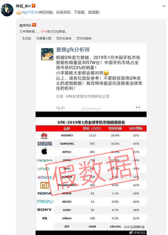 林斌发多条微博引争议 小米与华为纷争推向了高潮