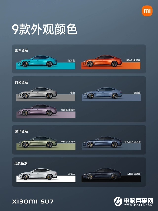 雷军：小米汽车SU7将参加2024北京车展，9种颜色都会展出_1