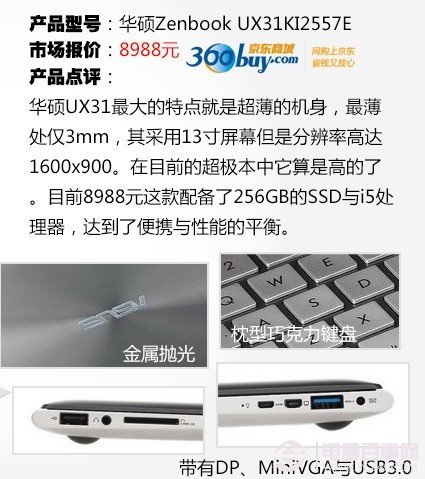 华硕Zenbook UX31超级本