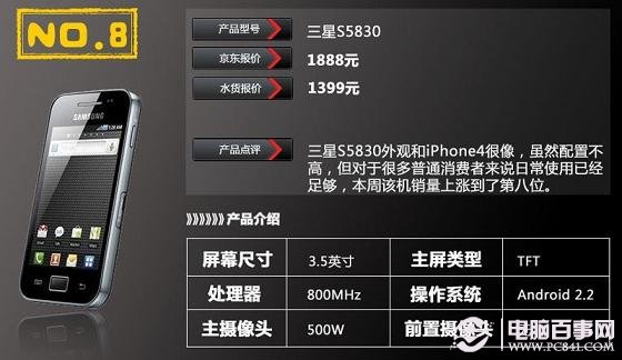 三星S5830智能手机