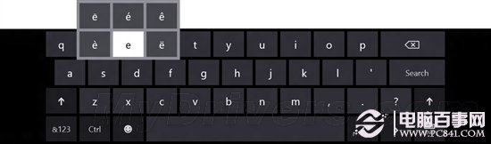 WIN8虚拟键盘采用熟悉的按键布局