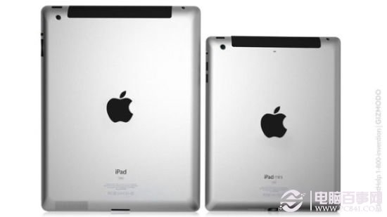 此前媒体报道中的iPad mini假想图，左侧为new iPad，右侧为iPad mini