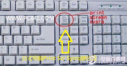 台式电脑Print Scr Sysrq键位置