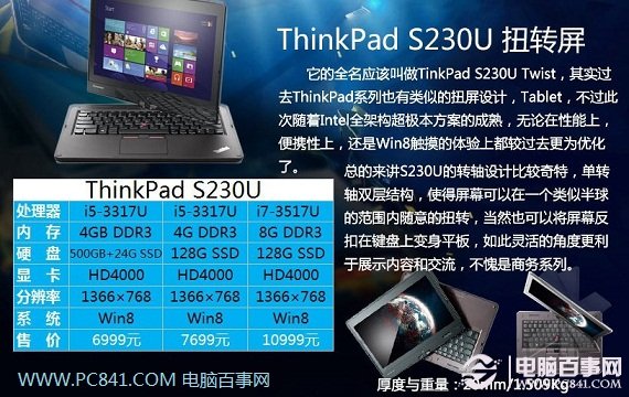 ThinkPad S230U变形超级本