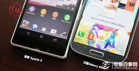 三星Galaxy S4与索尼Xperia Z L36h正面细节对比