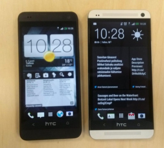 HTC One mini与HTC One正面外观对比