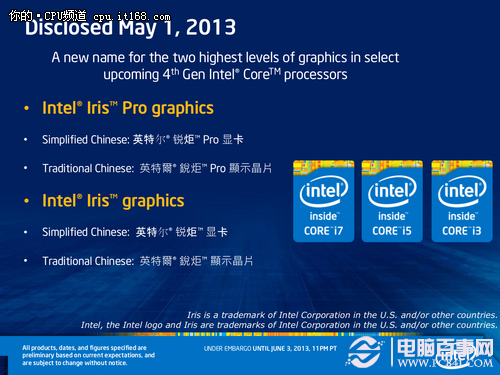 全新iGPU核芯显卡“锐炬”与首发CPU