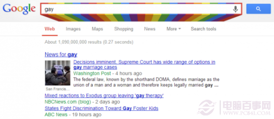 Google继续用彩色搜索框彩蛋表示对“同性恋自豪日”的支持