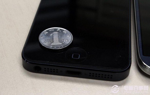iPhone5 HOME键与硬币对照图
