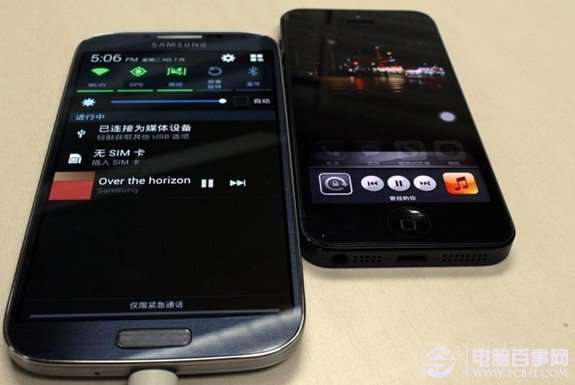 三星S4与iPhone5快捷操作界面对比