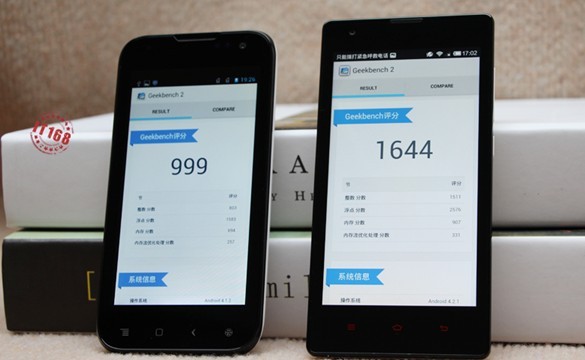 辣椒M1与红米手机GeekBench2跑分对比