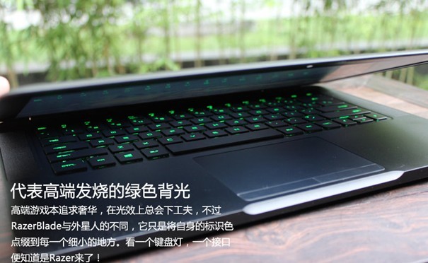雷蛇14寸高端游戏笔记本霸气绿光键盘背光