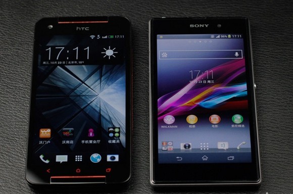 HTC Butterfly s和索尼Xperia Z1 L39h外观对比
