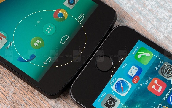 Nexus 5与iPhone 5s屏幕清晰度对比