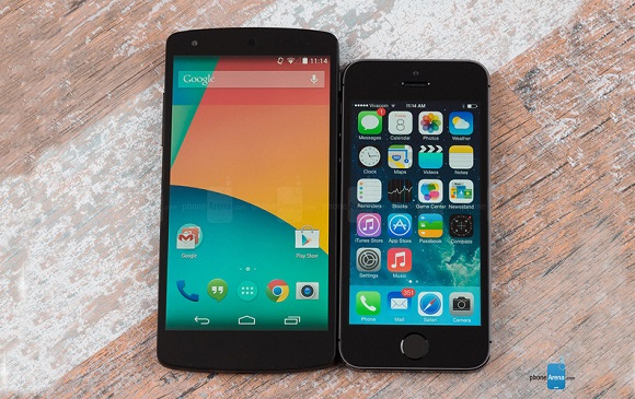 Nexus 5与iPhone 5s屏幕色彩对比