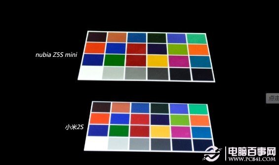 努比亚Z5s mini与小米2S屏幕可视角度对比