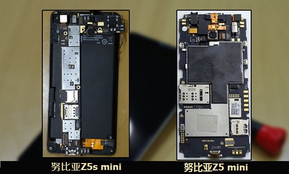 努比亚Z5s mini对比努比亚Z5 mini主板设计